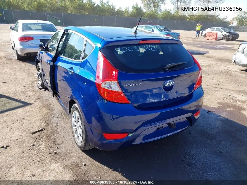 2017 Hyundai Accent Se VIN: KMHCT5AE4HU336956 Lot: 40635363