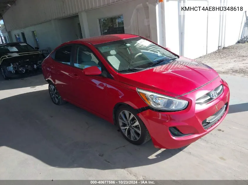 2017 Hyundai Accent Value Edition VIN: KMHCT4AE8HU348618 Lot: 40677586