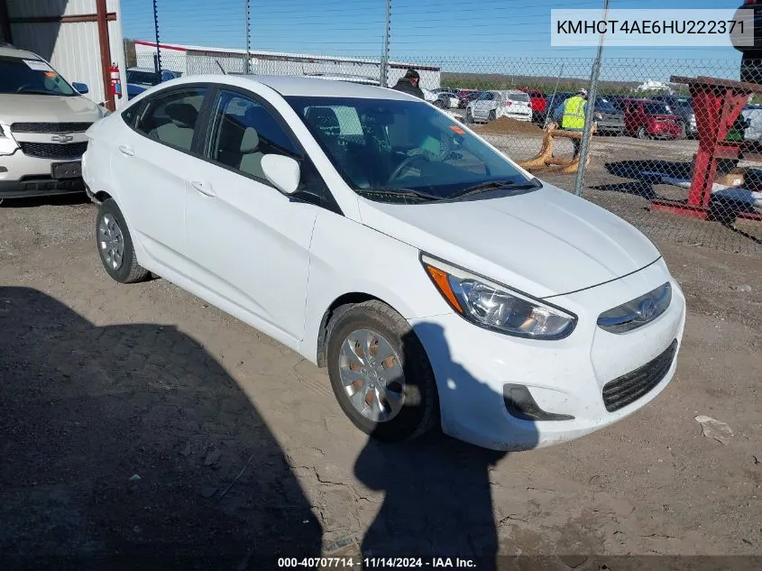 2017 Hyundai Accent Se VIN: KMHCT4AE6HU222371 Lot: 40707714