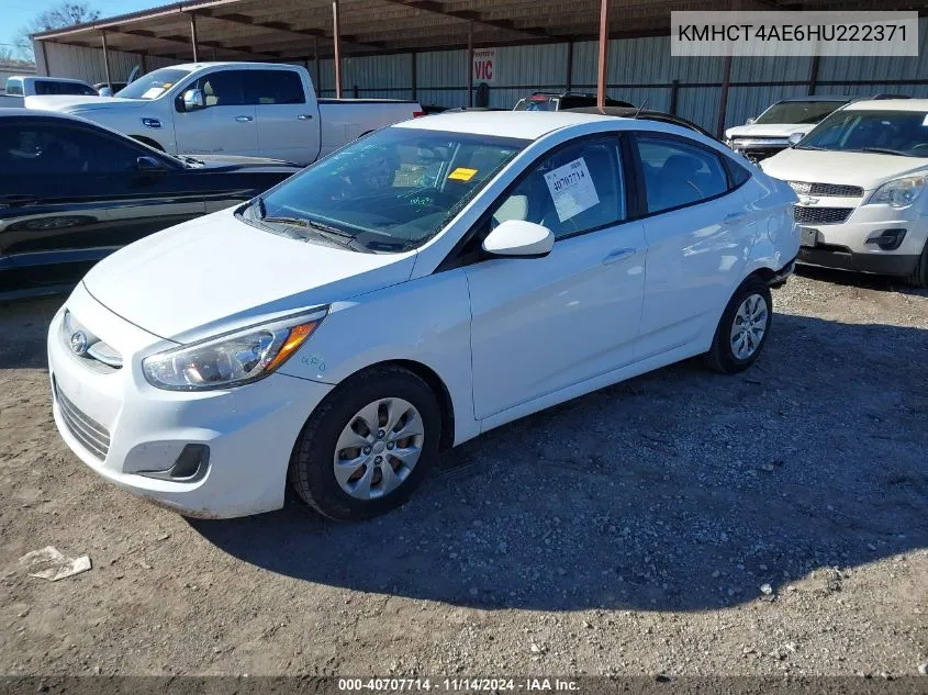 2017 Hyundai Accent Se VIN: KMHCT4AE6HU222371 Lot: 40707714