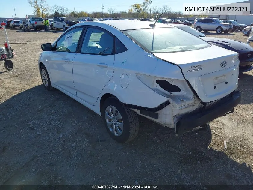 2017 Hyundai Accent Se VIN: KMHCT4AE6HU222371 Lot: 40707714