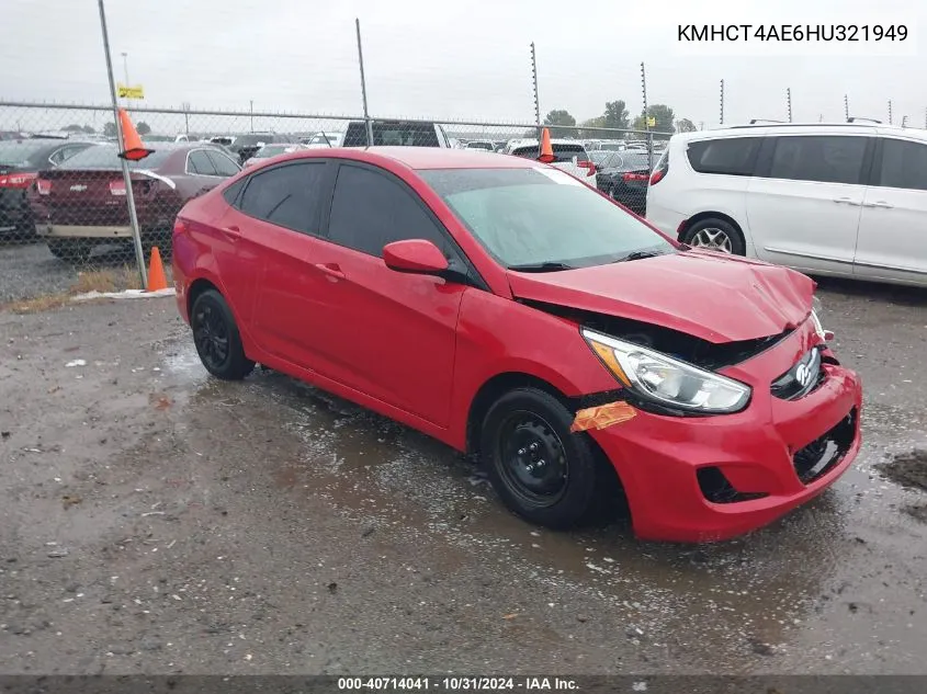 2017 Hyundai Accent Se VIN: KMHCT4AE6HU321949 Lot: 40714041