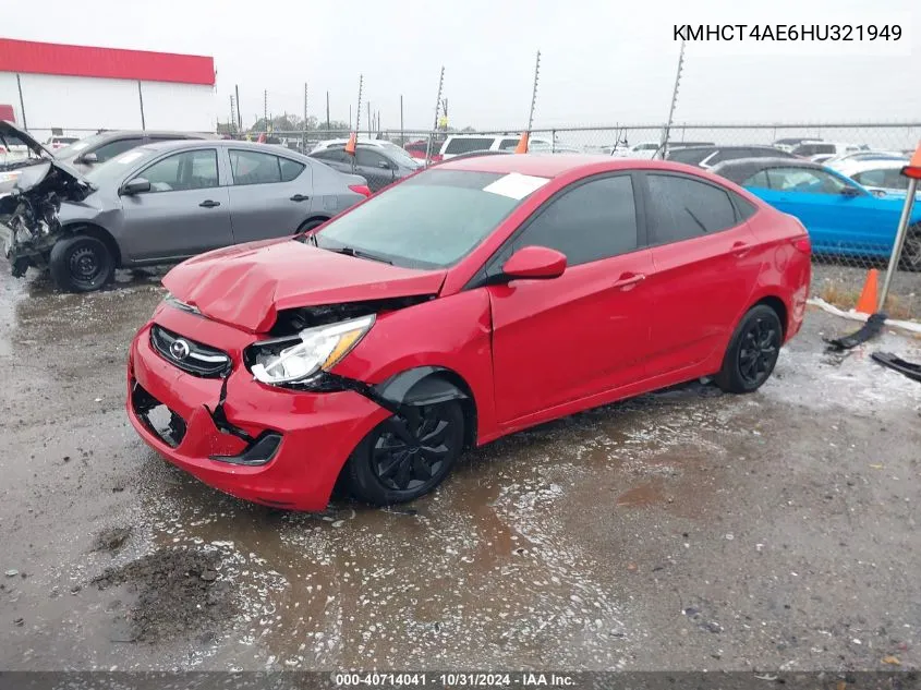 2017 Hyundai Accent Se VIN: KMHCT4AE6HU321949 Lot: 40714041