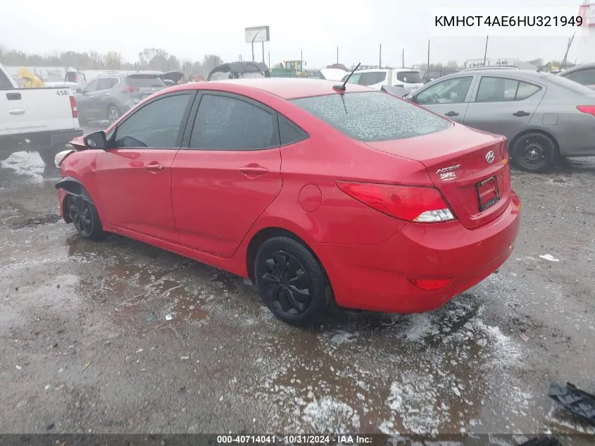 2017 Hyundai Accent Se VIN: KMHCT4AE6HU321949 Lot: 40714041