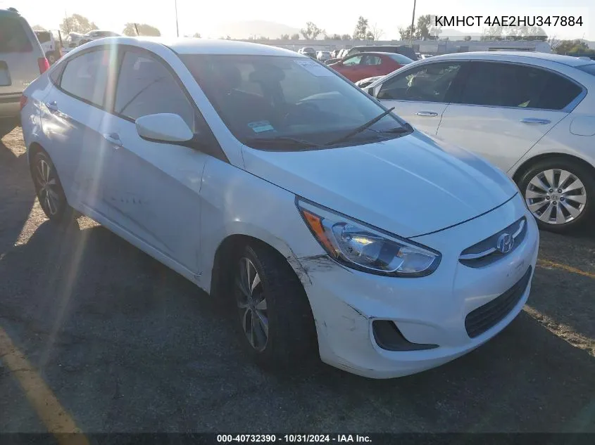 2017 Hyundai Accent Value Edition VIN: KMHCT4AE2HU347884 Lot: 40732390