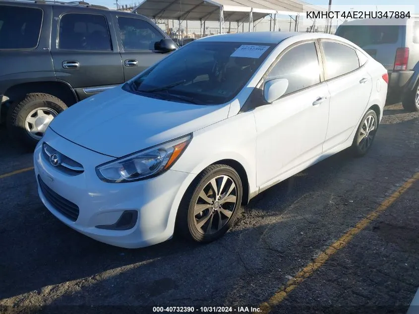 2017 Hyundai Accent Value Edition VIN: KMHCT4AE2HU347884 Lot: 40732390