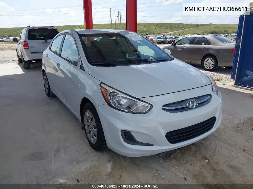 2017 Hyundai Accent Se VIN: KMHCT4AE7HU366611 Lot: 40736425