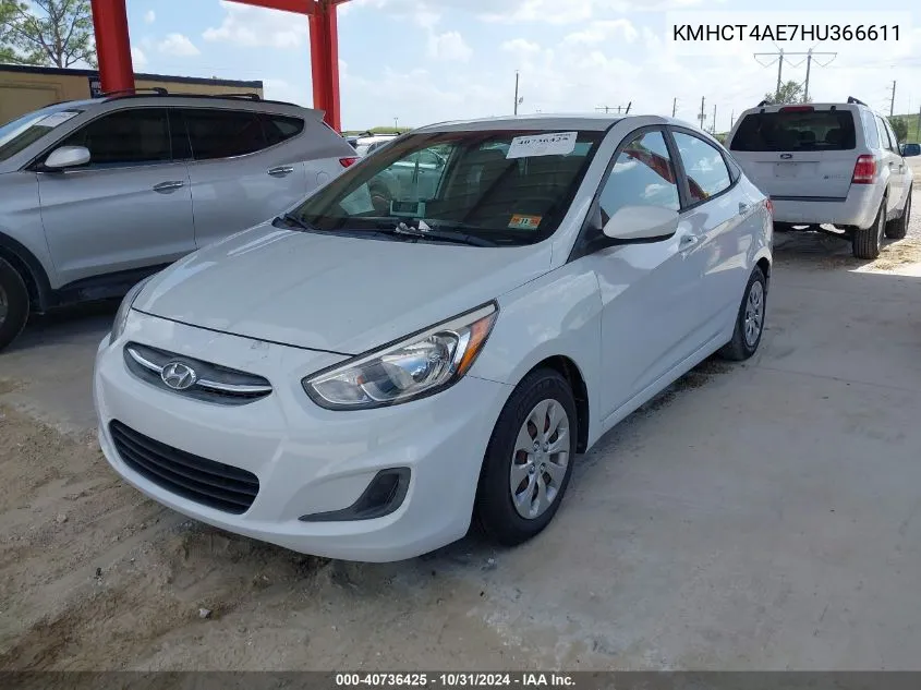 2017 Hyundai Accent Se VIN: KMHCT4AE7HU366611 Lot: 40736425