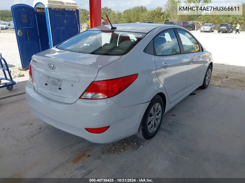 2017 Hyundai Accent Se VIN: KMHCT4AE7HU366611 Lot: 40736425