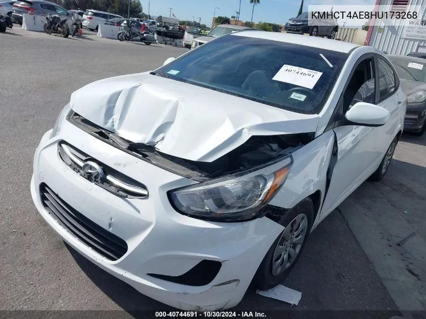 2017 Hyundai Accent Se VIN: KMHCT4AE8HU173268 Lot: 40744691