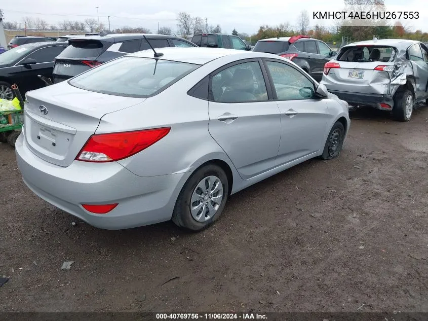 2017 Hyundai Accent Se VIN: KMHCT4AE6HU267553 Lot: 40769756