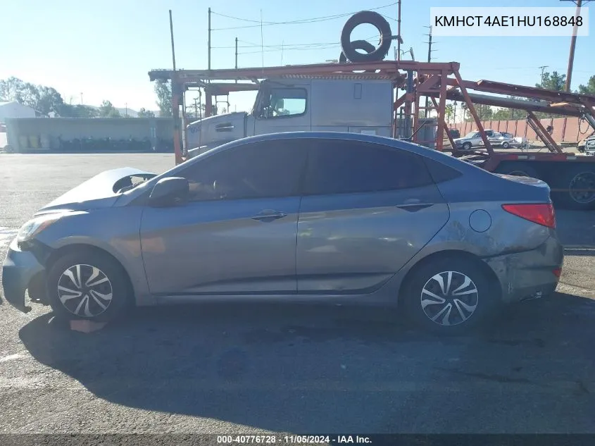 2017 Hyundai Accent Se VIN: KMHCT4AE1HU168848 Lot: 40776728