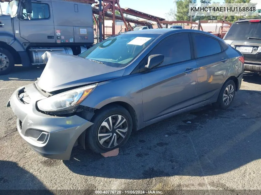 2017 Hyundai Accent Se VIN: KMHCT4AE1HU168848 Lot: 40776728