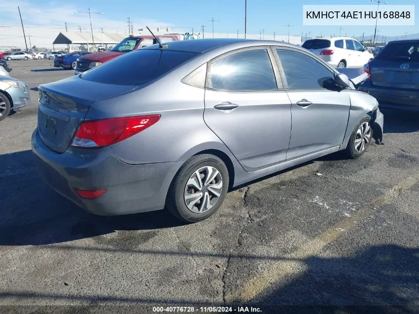 2017 Hyundai Accent Se VIN: KMHCT4AE1HU168848 Lot: 40776728