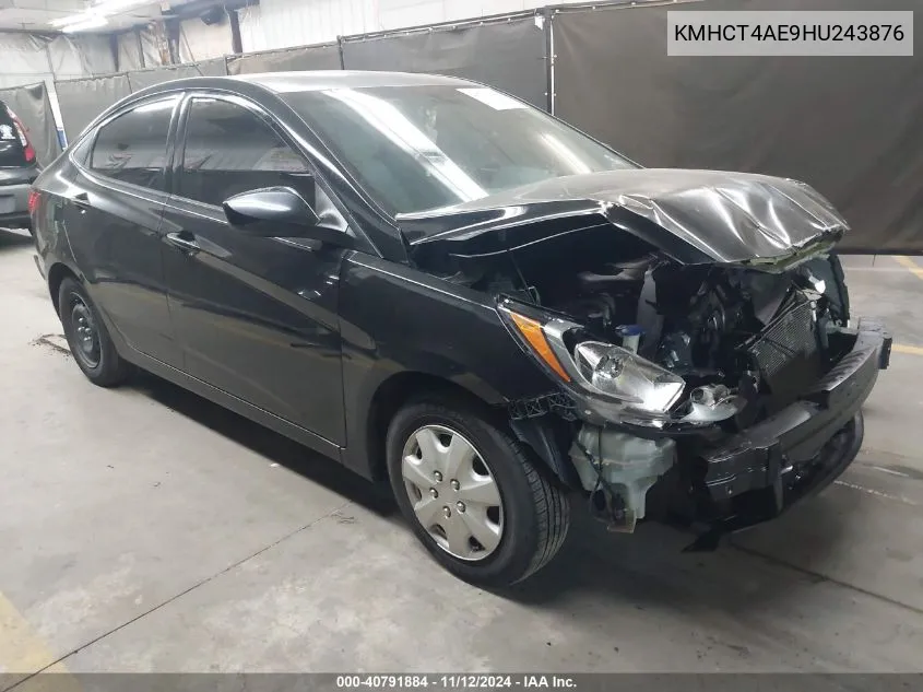 2017 Hyundai Accent Se VIN: KMHCT4AE9HU243876 Lot: 40791884