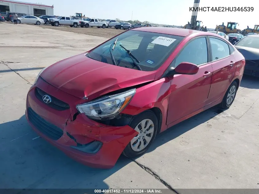 2017 Hyundai Accent Se VIN: KMHCT4AE2HU346539 Lot: 40817452