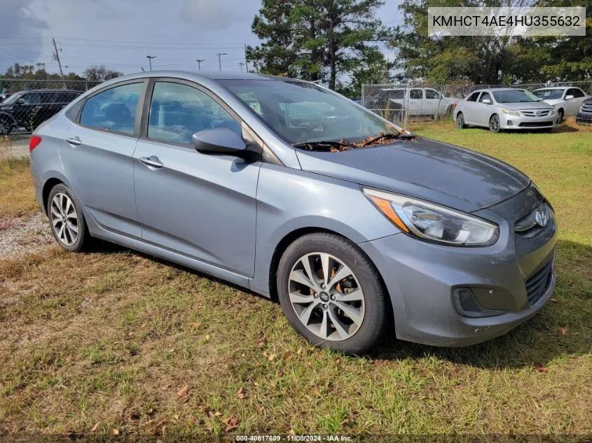 2017 Hyundai Accent VIN: KMHCT4AE4HU355632 Lot: 40817609