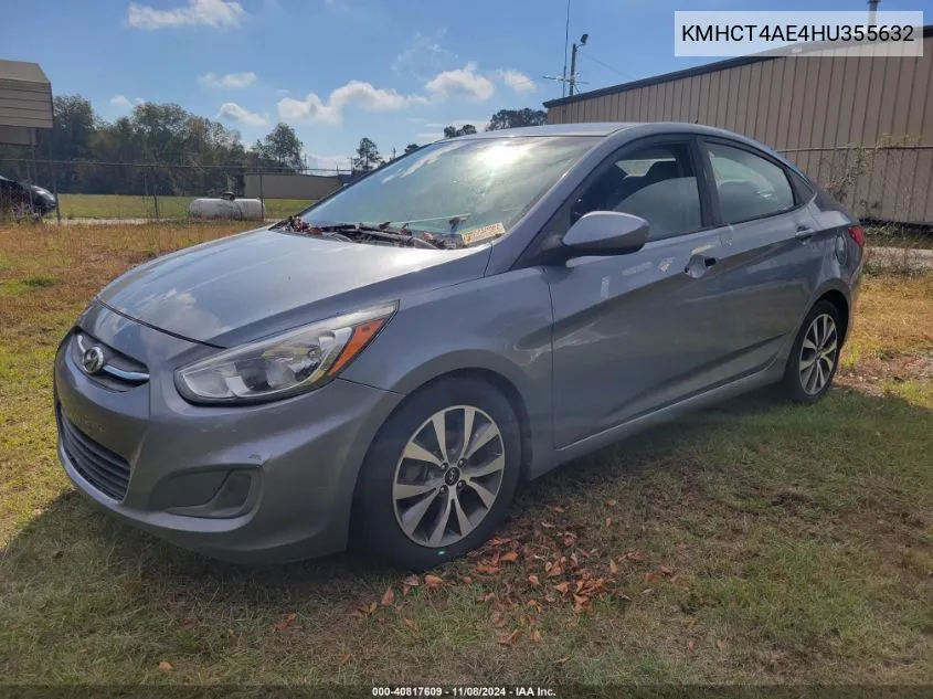 2017 Hyundai Accent VIN: KMHCT4AE4HU355632 Lot: 40817609