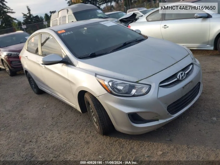 2017 Hyundai Accent Se VIN: KMHCT4AE7HU169650 Lot: 40826195