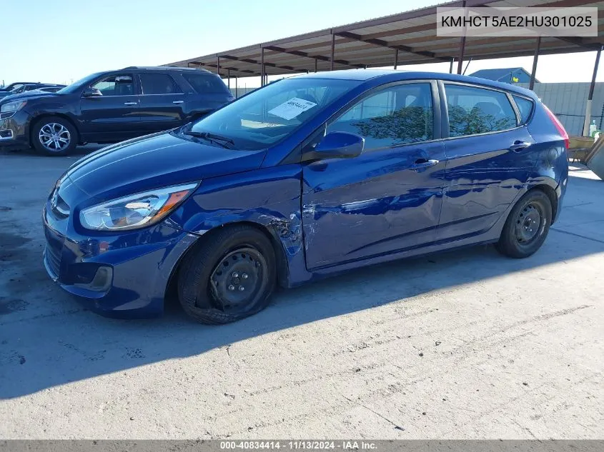 2017 Hyundai Accent Se VIN: KMHCT5AE2HU301025 Lot: 40834414