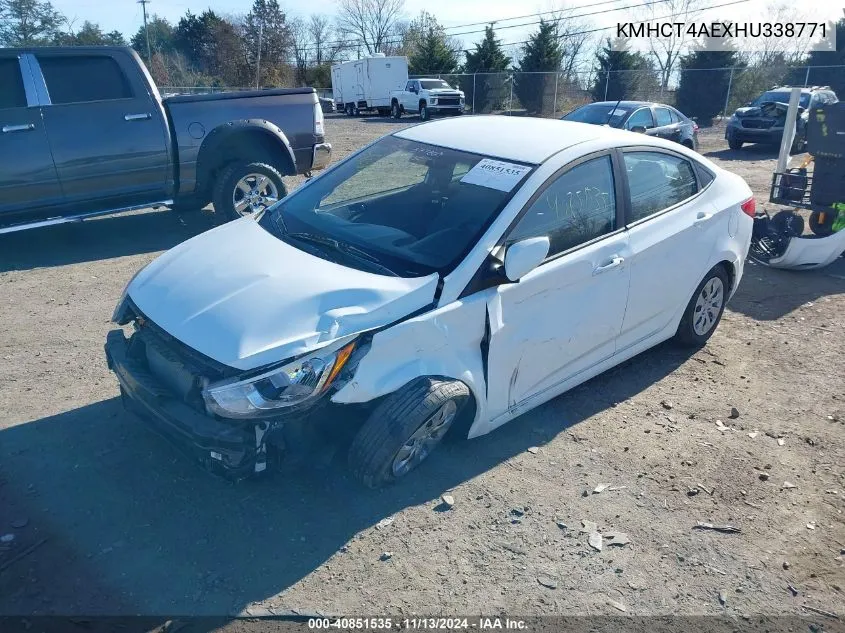 2017 Hyundai Accent Se VIN: KMHCT4AEXHU338771 Lot: 40851535