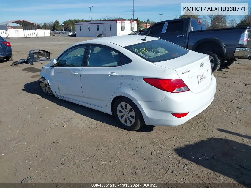 2017 Hyundai Accent Se VIN: KMHCT4AEXHU338771 Lot: 40851535