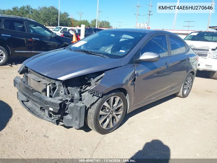 KMHCT4AE6HU270646 2017 Hyundai Accent Value Edition