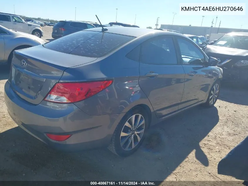 KMHCT4AE6HU270646 2017 Hyundai Accent Value Edition