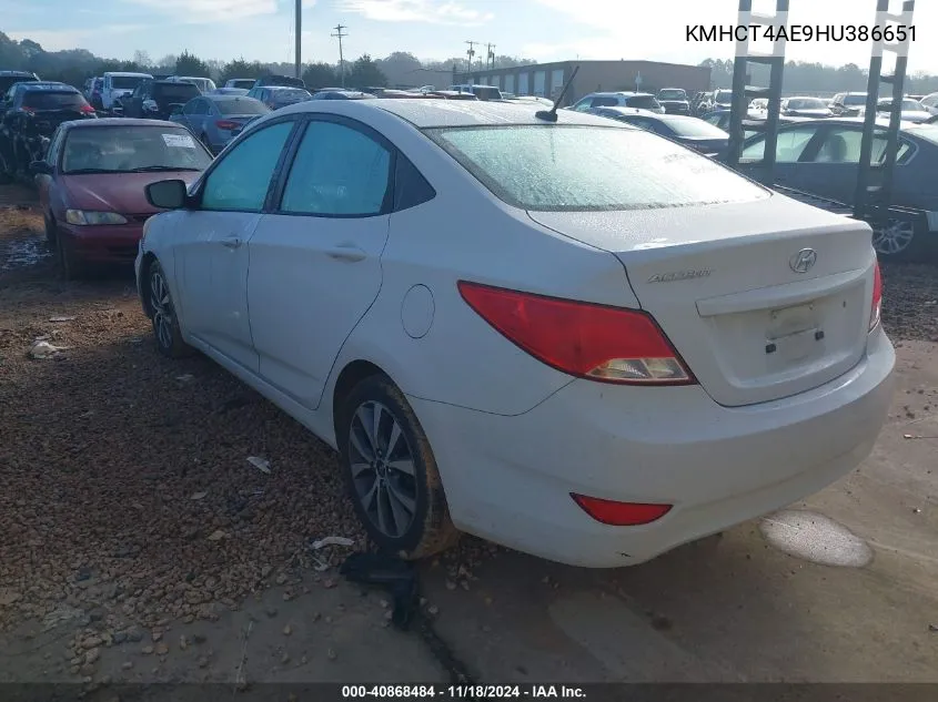 2017 Hyundai Accent Se VIN: KMHCT4AE9HU386651 Lot: 40868484