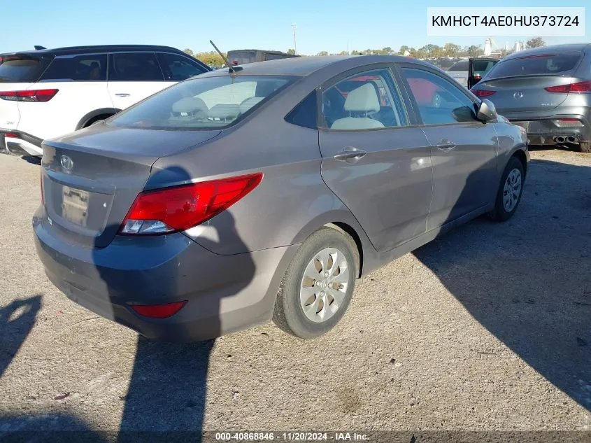 2017 Hyundai Accent Se VIN: KMHCT4AE0HU373724 Lot: 40868846