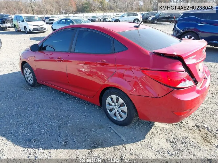 2017 Hyundai Accent Se VIN: KMHCT4AE2HU238048 Lot: 40878496