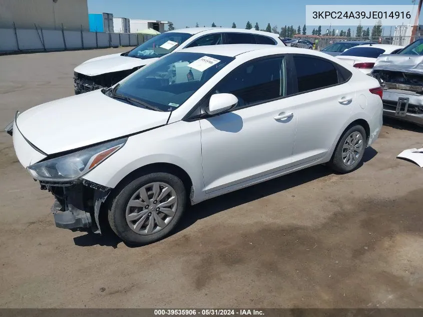 2018 Hyundai Accent Se VIN: 3KPC24A39JE014916 Lot: 40557410