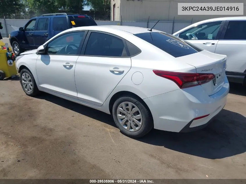 2018 Hyundai Accent Se VIN: 3KPC24A39JE014916 Lot: 40557410