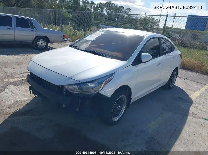 2018 Hyundai Accent Se VIN: 3KPC24A31JE032410 Lot: 40644908