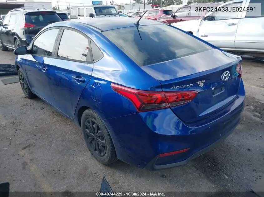 3KPC24A33JE024891 2018 Hyundai Accent Se