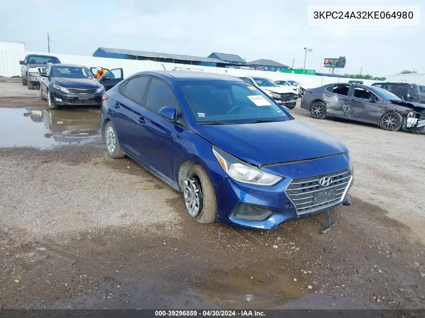 2019 Hyundai Accent Se VIN: 3KPC24A32KE064980 Lot: 39296859