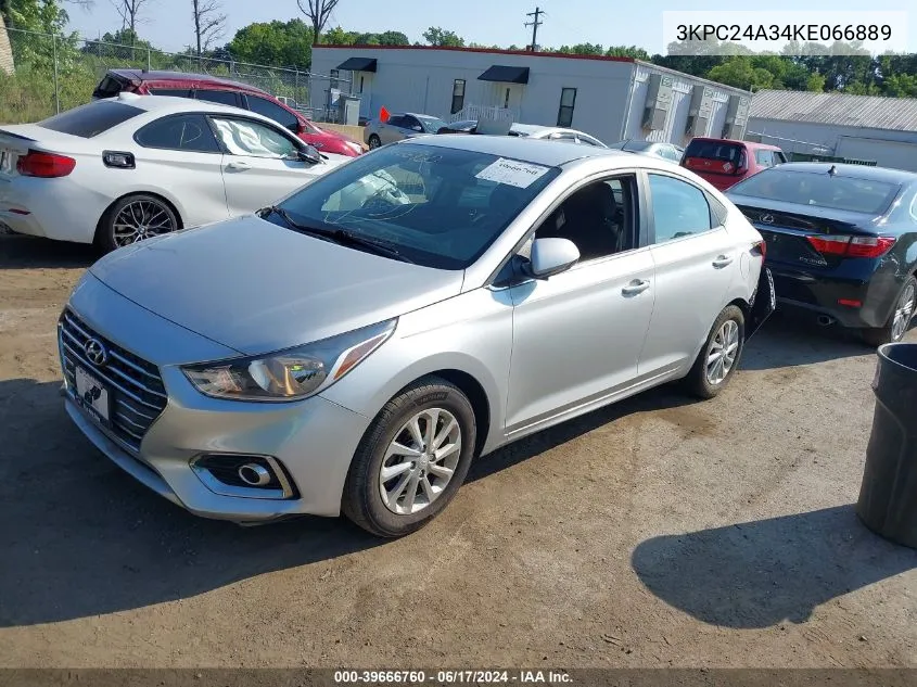 2019 Hyundai Accent Sel VIN: 3KPC24A34KE066889 Lot: 39666760