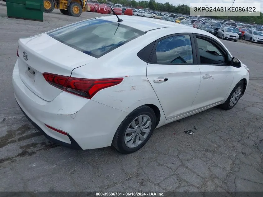 3KPC24A31KE086422 2019 Hyundai Accent Se