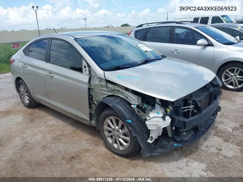 2019 Hyundai Accent Sel VIN: 3KPC24A3XKE069523 Lot: 39811329