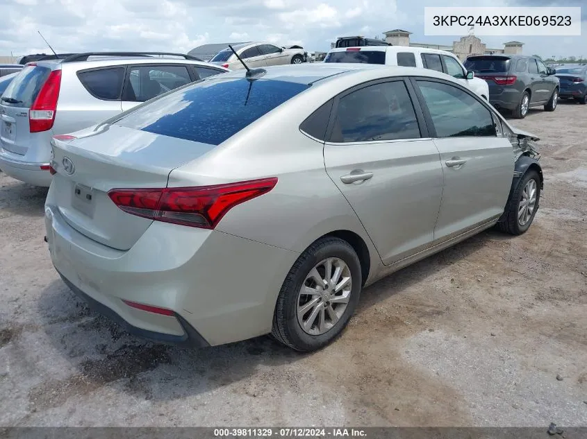 2019 Hyundai Accent Sel VIN: 3KPC24A3XKE069523 Lot: 39811329