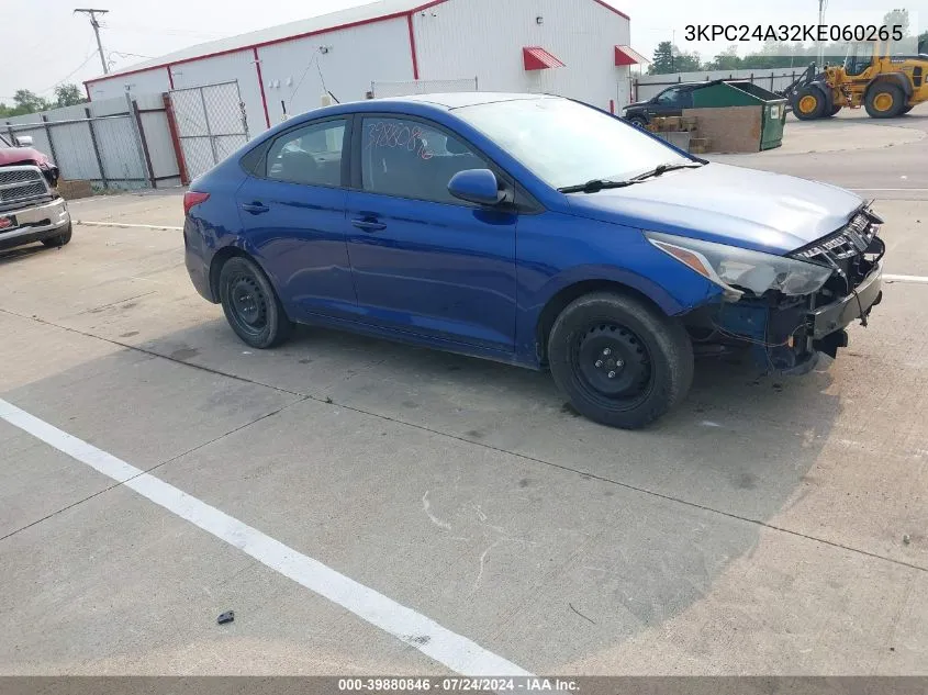 3KPC24A32KE060265 2019 Hyundai Accent Se