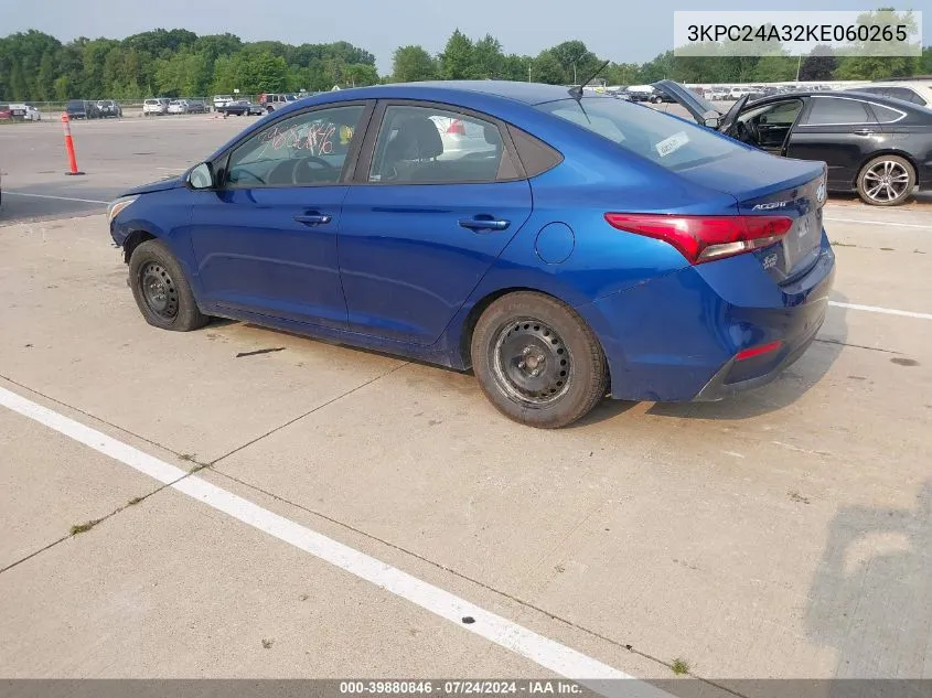 3KPC24A32KE060265 2019 Hyundai Accent Se