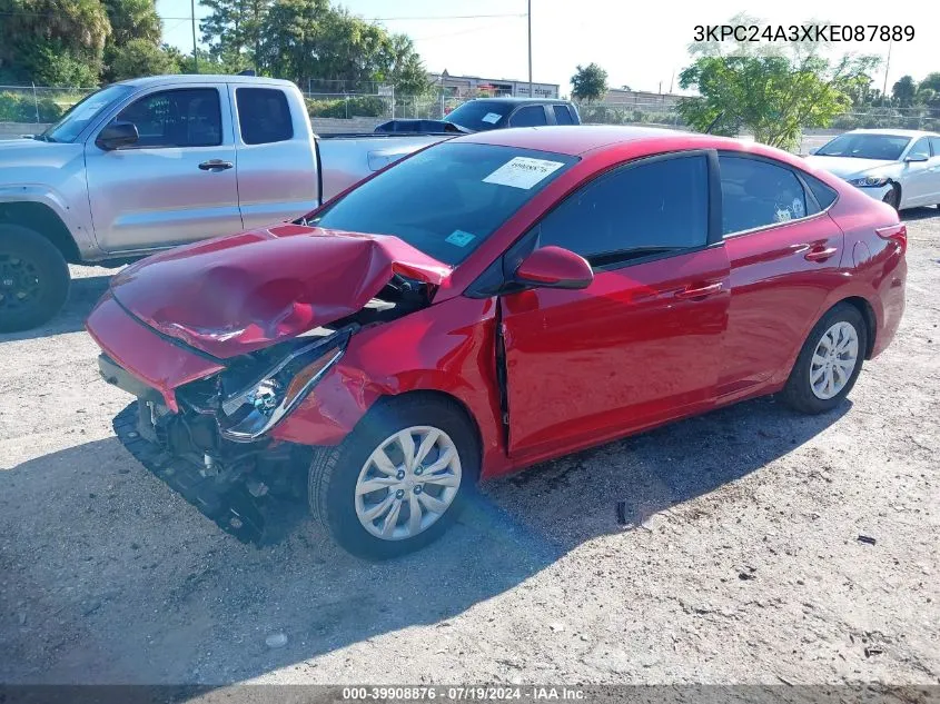 3KPC24A3XKE087889 2019 Hyundai Accent Se