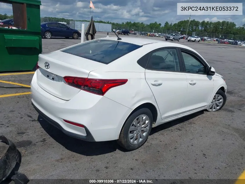 2019 Hyundai Accent Se VIN: 3KPC24A31KE053372 Lot: 39910306