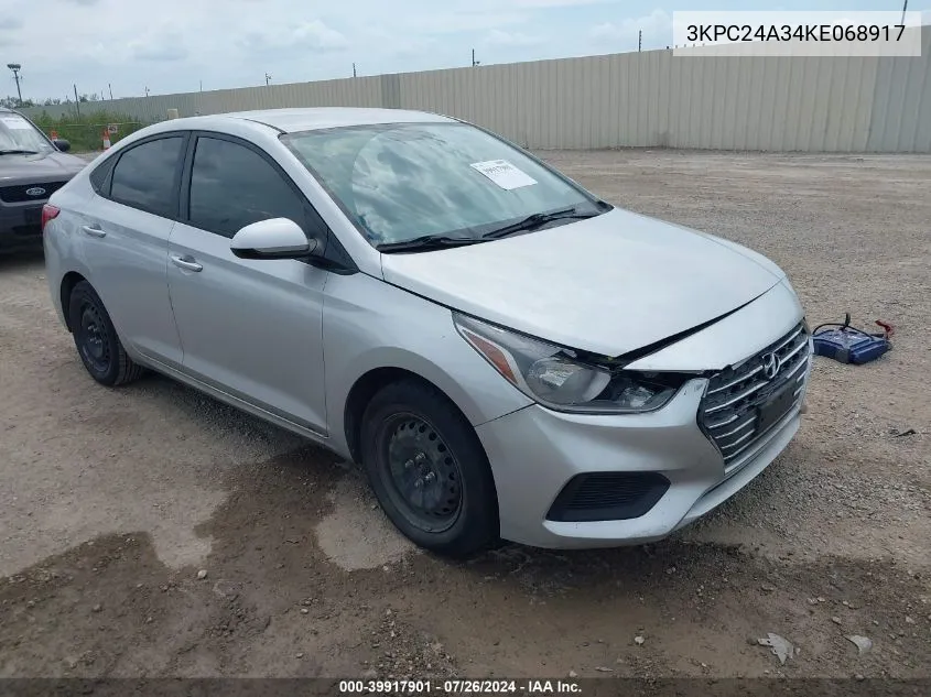 2019 Hyundai Accent Se VIN: 3KPC24A34KE068917 Lot: 39917901