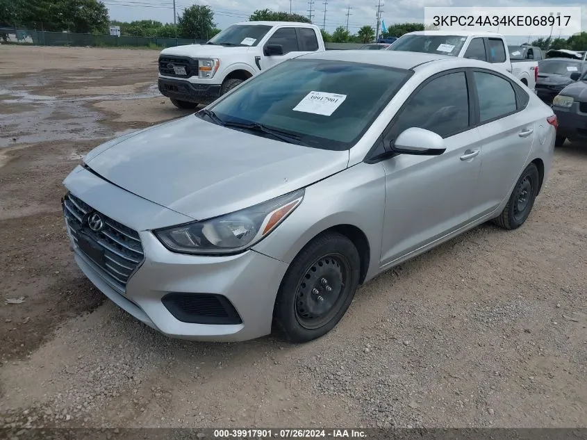 2019 Hyundai Accent Se VIN: 3KPC24A34KE068917 Lot: 39917901