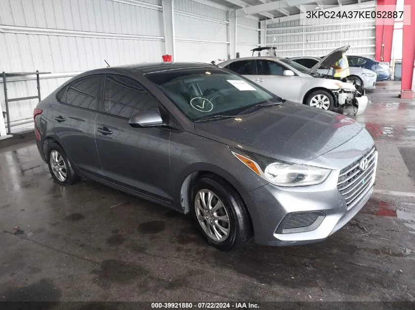 2019 Hyundai Accent Se VIN: 3KPC24A37KE052887 Lot: 39921880