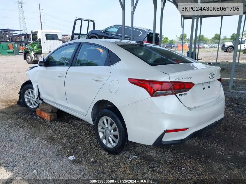 2019 Hyundai Accent Sel VIN: 3KPC24A30KE061706 Lot: 39930580