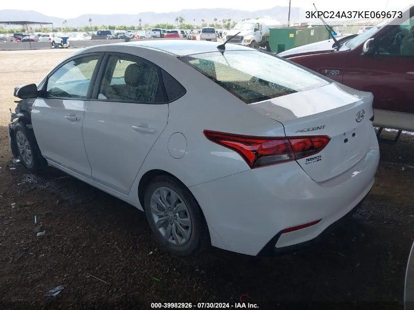 2019 Hyundai Accent Se VIN: 3KPC24A37KE069673 Lot: 39982926