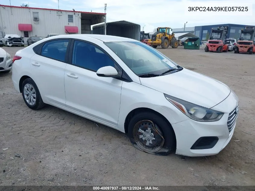 2019 Hyundai Accent Se VIN: 3KPC24A39KE057525 Lot: 40097937